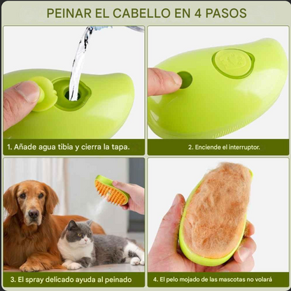 Cepillo  Vaporizador Mascotas quita pelos