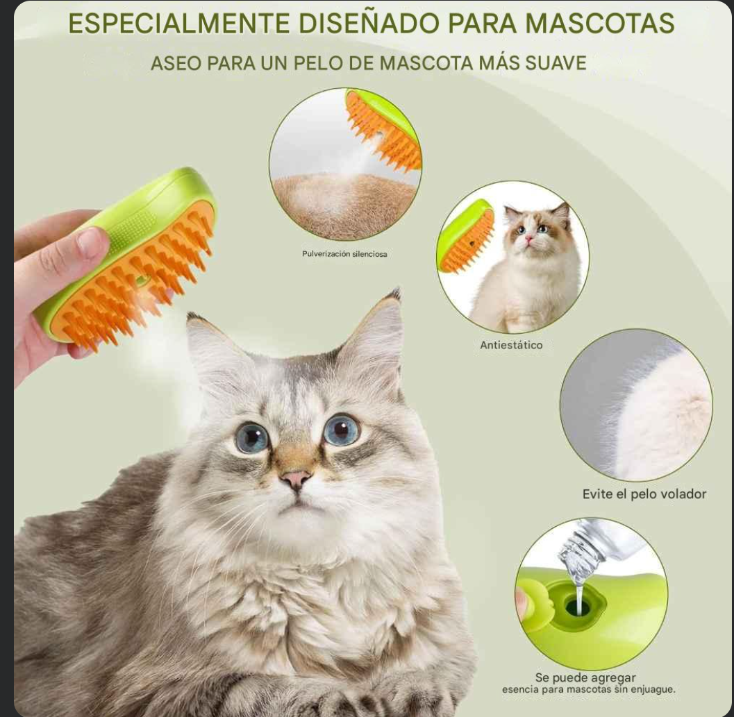 Cepillo  Vaporizador Mascotas quita pelos